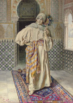 An Oriental Lady with a Fan