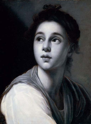 A young woman, en grisaille