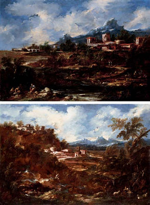 Sample artwork by Antonio Francesco Peruzzini (c.1643 - 1724), known for dramatic landscape scenes with figures, stormy cloudscapes, religious figure - View similar artists and auction records