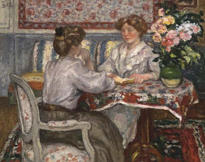 Deux jeunes filles assises