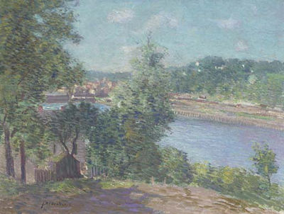River Scene Near Norwich, Connecticut by J Alden Weir - Auction record, sale price, and art valuation. Compare with similar artists and explore comparable artworks.