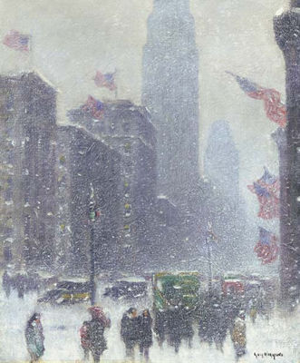 The Avenue on Lincoln's Birthday by Guy Carleton Wiggins - Auction record, sale price, and art valuation. Compare with similar artists and explore comparable artworks.