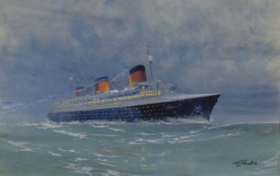 Normandie, at Midnight on the Atlantic by Albert Sebille - Auction record, sale price, and art valuation. Compare with similar artists and explore comparable artworks.
