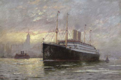 The S.S. Kaiser Wilhelm II in New York harbor