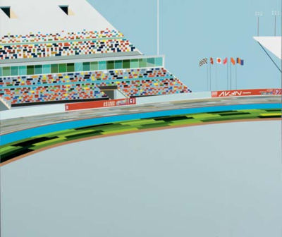 Sample artwork by Brian Alfred (Born 1974), known for urban landscape and symbolic portrait image painting - View similar artists and auction records