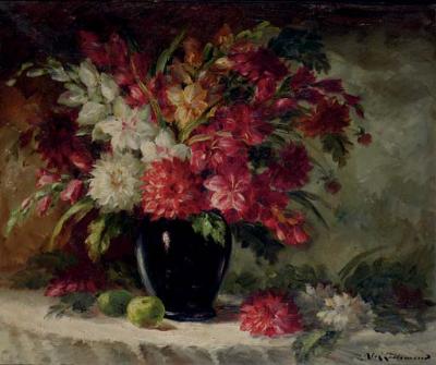 Still life of flowers in a vase