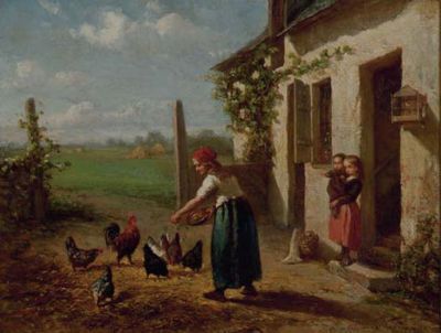 Feeding the chickens