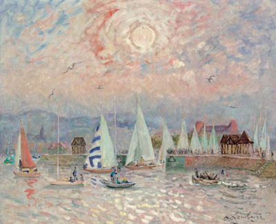 La sortie des voillers (Deauville) by Andre Hambourg - Auction record, sale price, and art valuation. Compare with similar artists and explore comparable artworks.