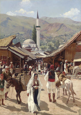 Sample artwork by Franz Leo Ruben (1842 - 1920), known for genre scenes of everyday life, favrettian style - View similar artists and auction records