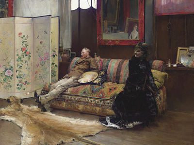Bouderie (Gustave Courtois in his Studio)