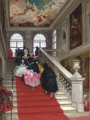 The Masked Ball, Ca Rezzonico, Venice by Lucius Rossi - Auction record, sale price, and art valuation. Compare with similar artists and explore comparable artworks.