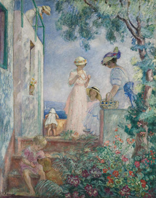 Jeunes filles sur une terrasse. Sainte-Maxime