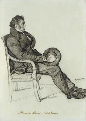 Portrait of Alexandre Duval, in profile to the right, seated in an armchair by François Joseph Heim - Auction record, sale price, and art valuation. Compare with similar artists and explore comparable artworks.