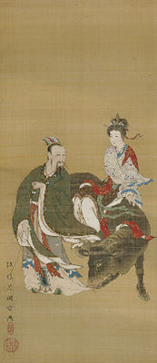 Hoshiai (The Ox-herd [Kengyu] and the Weaver Maiden [Orihime] meeting on the night of Seventh day, Seventh month) by Tsukioka Settei - Auction record, sale price, and art valuation. Compare with similar artists and explore comparable artworks.