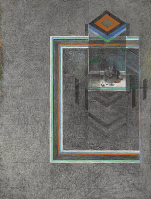 Sample artwork by Zahoor ul Akhlaque (1941 - 1999), known for abstract miniature image painting, sculpture, design, architecture, teaching - View similar artists and auction records