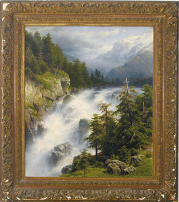Waterfall in an Alpine landscape