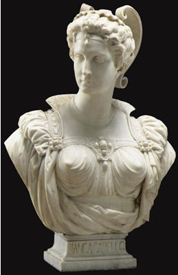 FRENCH MARBLE BUST OF BIANCA CAPELLO