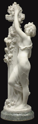 A FRENCH MARBLE FIGURE OF A MAIDEN