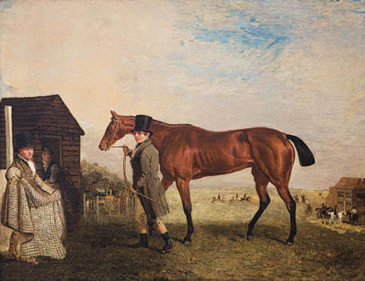 Pastime, a bay filly, led by one of her trainers, with a groom in attendance by Benjamin Marshall - Auction record, sale price, and art valuation. Compare with similar artists and explore comparable artworks.