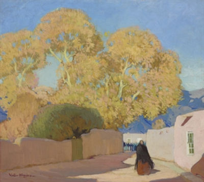 CANYON DRIVE, SANTA FE by Victor Higgins - Auction record, sale price, and art valuation. Compare with similar artists and explore comparable artworks.