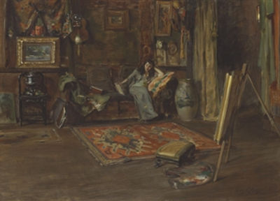 INTERIOR OF WILLIAM MERRITT CHASE'S TENTH STREET STUDIO