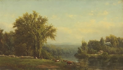 HUDSON RIVER SCENE by John Clinton Ogilvie - Auction record, sale price, and art valuation. Compare with similar artists and explore comparable artworks.