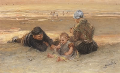 Sample artwork by Bernard Johannes Blommers (1845 - 1914), known for hague school peasant figure, portrait and child genre painting, lithography - View similar artists and auction records