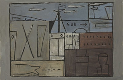 Constructivo con cielo y nubes