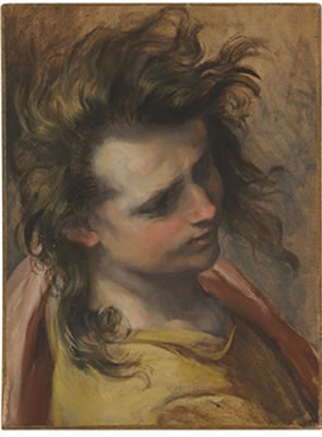 Head of Saint John the Evangelist, an oil study for The Entombment of Christ in the church of Santa Croce, Senigallia