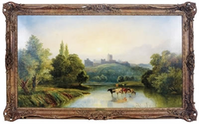 A view of Windsor Castle across a river valley