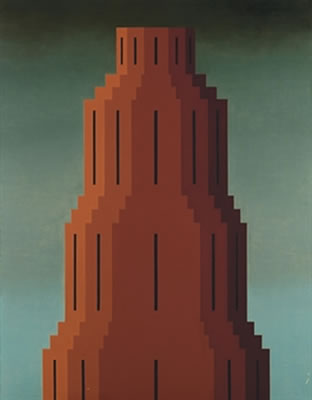 Sample artwork by Roberto (Bobbie) Aizenberg (1928 - 1996), known for surrealist geometric structure painting, sculpture - View similar artists and auction records