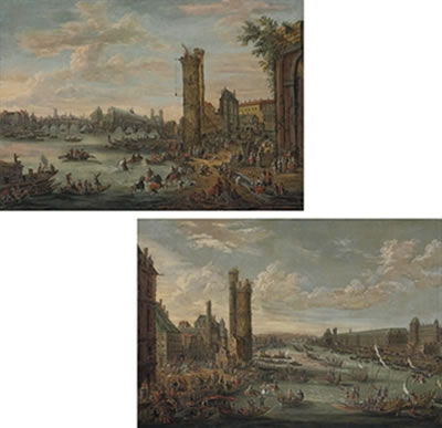 Sample artwork by Pieter Bout (1658 - 1719), known for landscape, town scene, genre painting - View similar artists and auction records