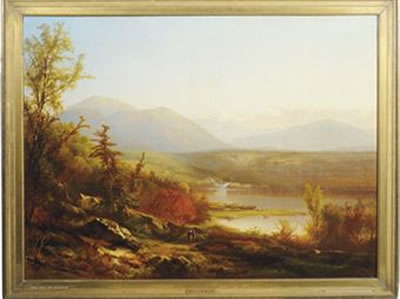 Autumn by the lake in the mountains