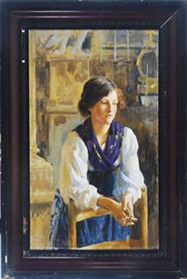 A young girl at prayer
