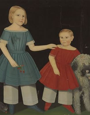 Double Portrait of Theron Simpson Ludington (1850-1922) and His Older Sister Virginia Ludington(1846-1865), circa 1852