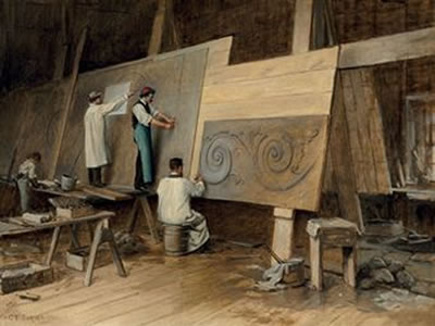 Artist Executing Designs for the Worlds Columbian Exposition, Chicago, 1893