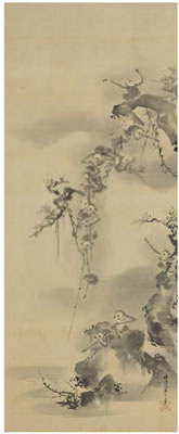 Gibbons grasping at the reflected moon