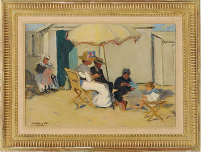 A leisure afternoon on the beach under the umbrella