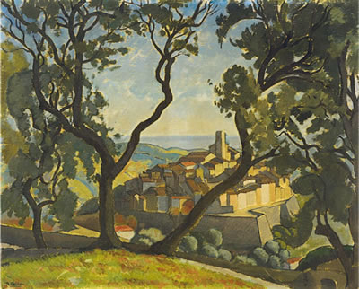 A village through the forest clearing