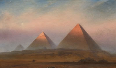 The Pyramids of Gizeh at Sunrise