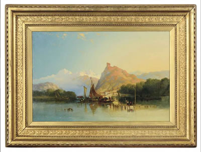 Loading the boats on an alpine lake