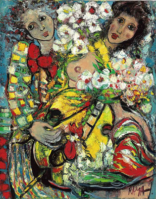 Les amoureux à la guitare by Raya Sorkine - Auction record, sale price, and art valuation. Compare with similar artists and explore comparable artworks.