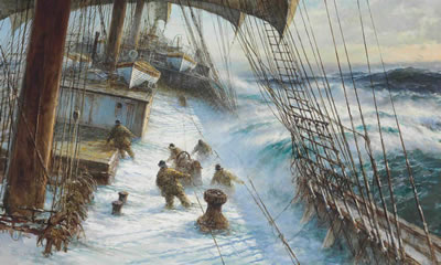 On Deck of Medway in High Seas