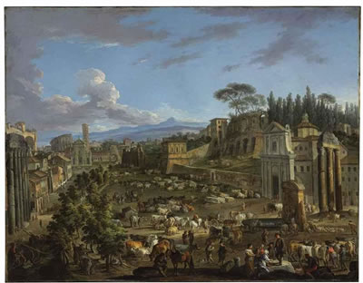 Sample artwork by Andrea Locatelli (1695 - 1741), known for landscape and figure in landscape paintings, murals - View similar artists and auction records