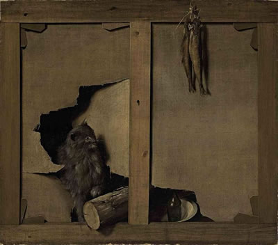 A trompe-l'oeil with a cat and a wooden log through a canvas, fish hanging from the stretcher by Louis Leopold Boilly - Auction record, sale price, and art valuation. Compare with similar artists and explore comparable artworks.