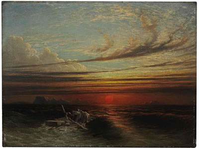 Sunset at sea after a storm by James Francis Danby - Auction record, sale price, and art valuation. Compare with similar artists and explore comparable artworks.