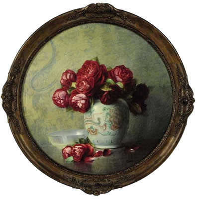 Still life of red roses in a vase by Isidore Rosenstock - Auction record, sale price, and art valuation. Compare with similar artists and explore comparable artworks.