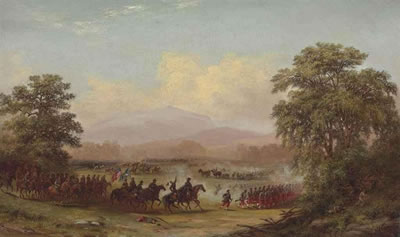 Opening of the Battle of Gettysburg and Death of General Reynolds by Xanthus Russell Smith - Auction record, sale price, and art valuation. Compare with similar artists and explore comparable artworks.