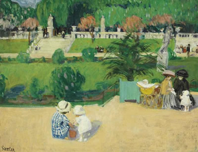 Sample artwork by Martha (Marthe) Stettler (1870 - 1945), known for outdoor scenes, interiors, portraits, animal and still-life painting and engraving, education - View similar artists and auction records