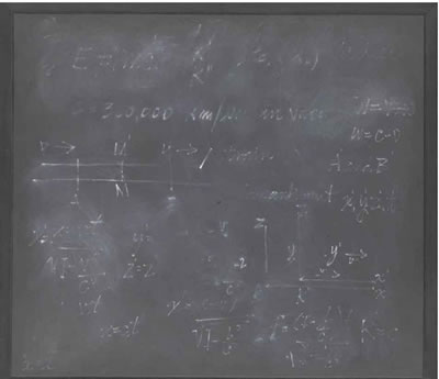 Tablero negro, C= 300,000 km/s